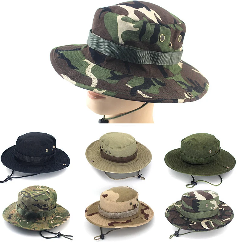 2024 Outdoor camping camouflage hat, fishing hat, tourist fisherman hat, Benny hat, men\'s and women\'s sun protection hat