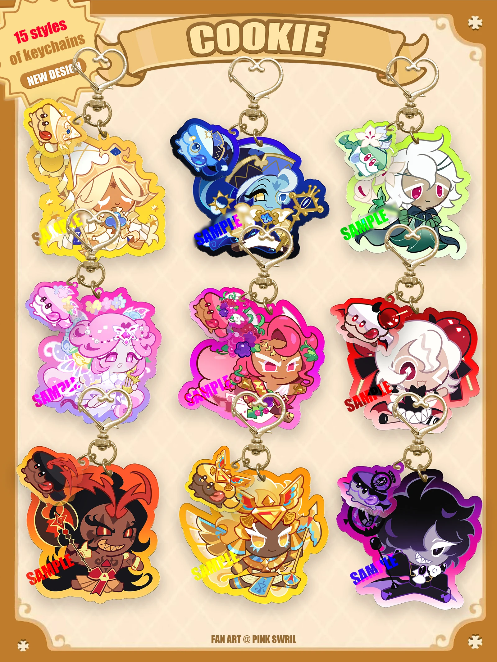 Cookie Man Keychain, Cookie Run, Large Size Keychain, 2D Acrylic Keychain, Shadow Milk Cookie, 7cm, Anime Game Merchandise, Bag Decoration/Key Decoration