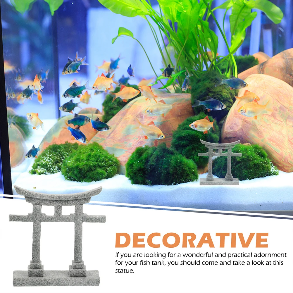 

2 Pcs Statue Ornaments Fish Tank Stone Decor Simulation Small Decorations