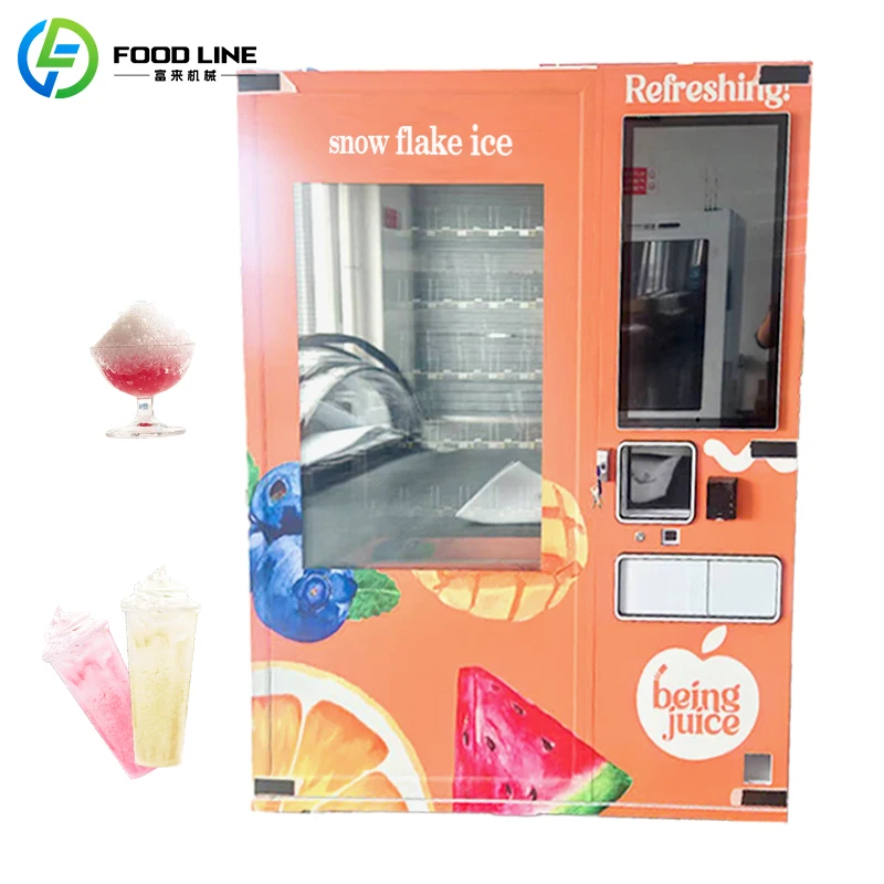 Fully Automatic Slush Ice Vending Machine Commercial Self Service Granita Frozen Drink Maker Custom