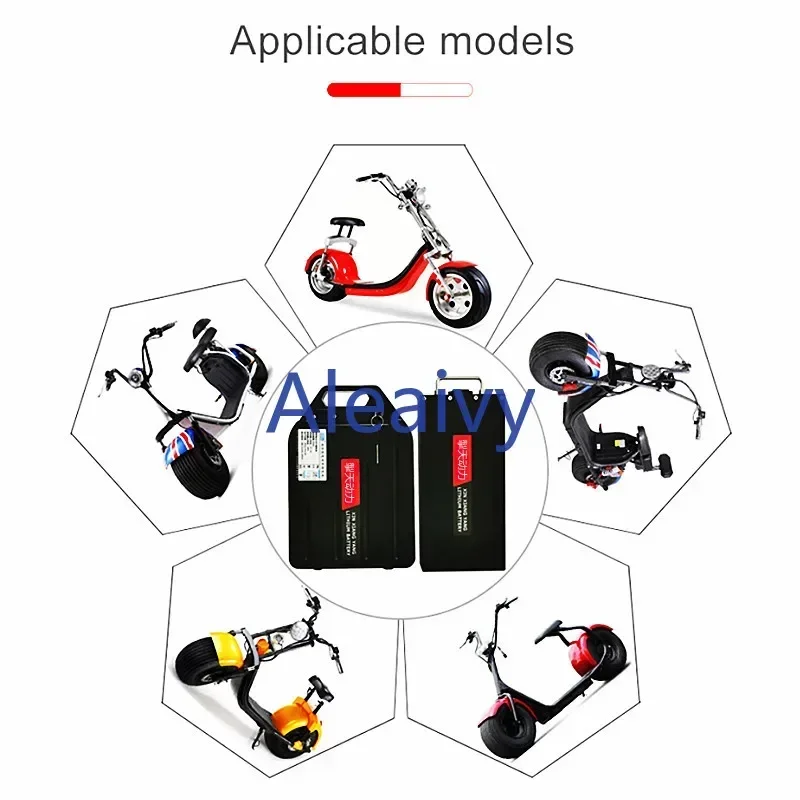 

Original 60V 30ah 20ah 40ah Electric Motorcycle Waterproof Lithium Battery 18650 CELL 300-1800W USE for Citycoco Scooter Bicycle