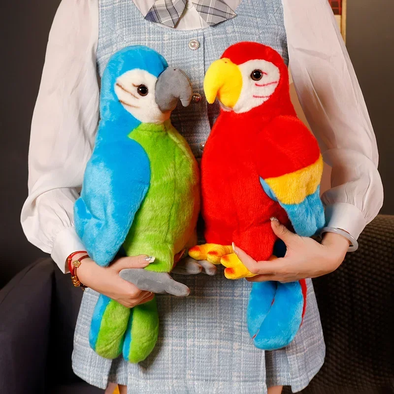 Hot 1pc 25/35cm Kawaii Parrot Plush Toys Soft Simulation Toucan Stuffed Toy Cute Wild Animals Birds Dolls Children Kids Gift