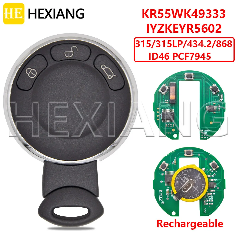 HE KR55WK49333 ID46 Chip 315LP/315/434.2/868MHz With Sticker Car Remote Key For BMW MINI Cooper One/D/S Contryman Clubman Cabrio