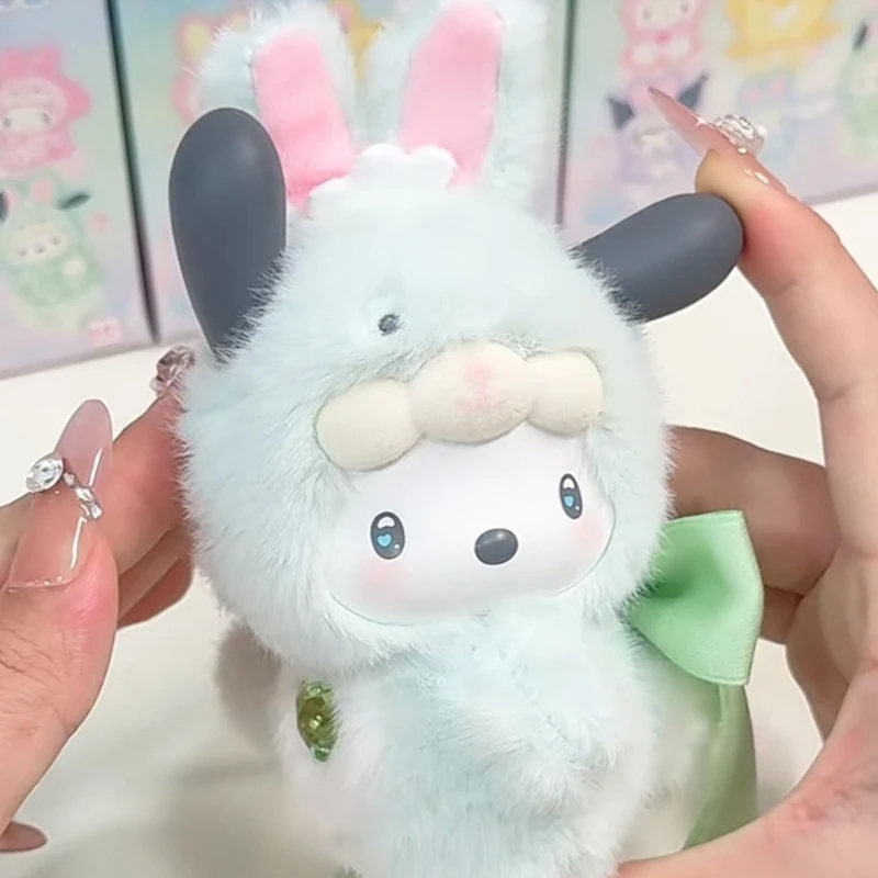 Caja ciega Sanrio Diamond Bunny Baby Series, bonita bolsa de felpa de vinilo, colgante, muñeca, caja misteriosa, juguetes de moda, regalos de cumpleaños