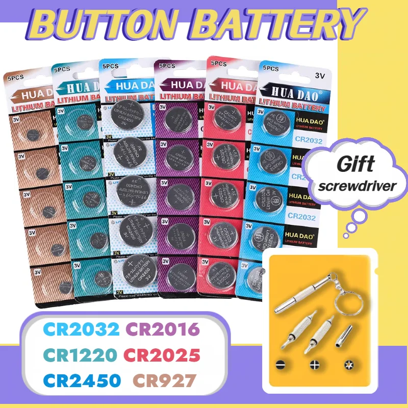 

CR2032 3V Button Battery CR2025 CR2016 CR2450 CR1220 CR927 Lithium Battery CR 2032 Button Cell For Watches Toys Remote Control
