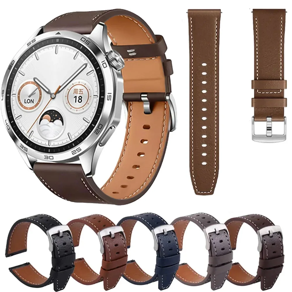 22 20 mm Lederarmband für Huawei Watch GT 5 4 46 mm Watch 5 Pro GT3 GT2 Pro 46 mm Buds Band Uhrenarmbänder Weiches Ersatzarmband