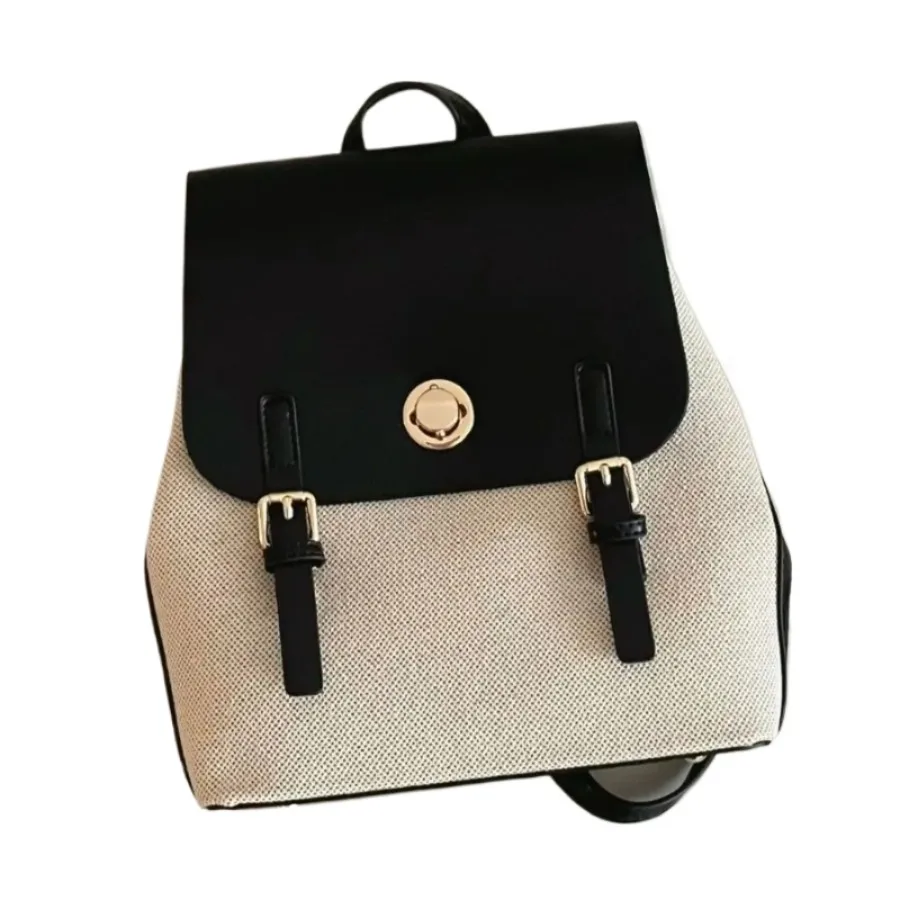 

New fashion texture Aesthetics versatile shoulder backpack generous shoulder bag casual simple canvas shoulder women's bag
