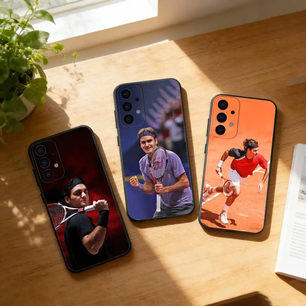 

Tennis Roger Federer RF phone Case For Samsung S25,24,21,22,23,30,Ultra,20,Plus,Fe,Lite,Note Soft Black Cover