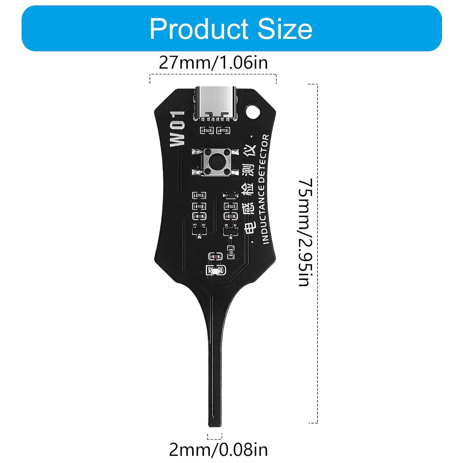 OSS W01 Inductance Tester Type-C Powered Inductor Detector for Mobile Phone Motherboard Repair Fast Electromagnetic Induction image 6