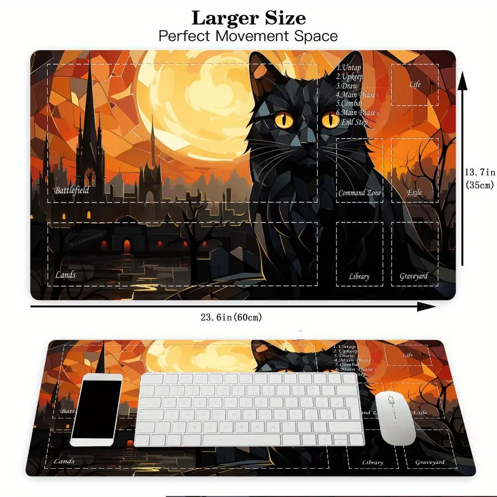 

Art aesthetics Cat theme MTG Playmat Magic Card Battle Mat 35X60CM Desk mat tapete magic mtg Non-Slip Durable Stitched Edge