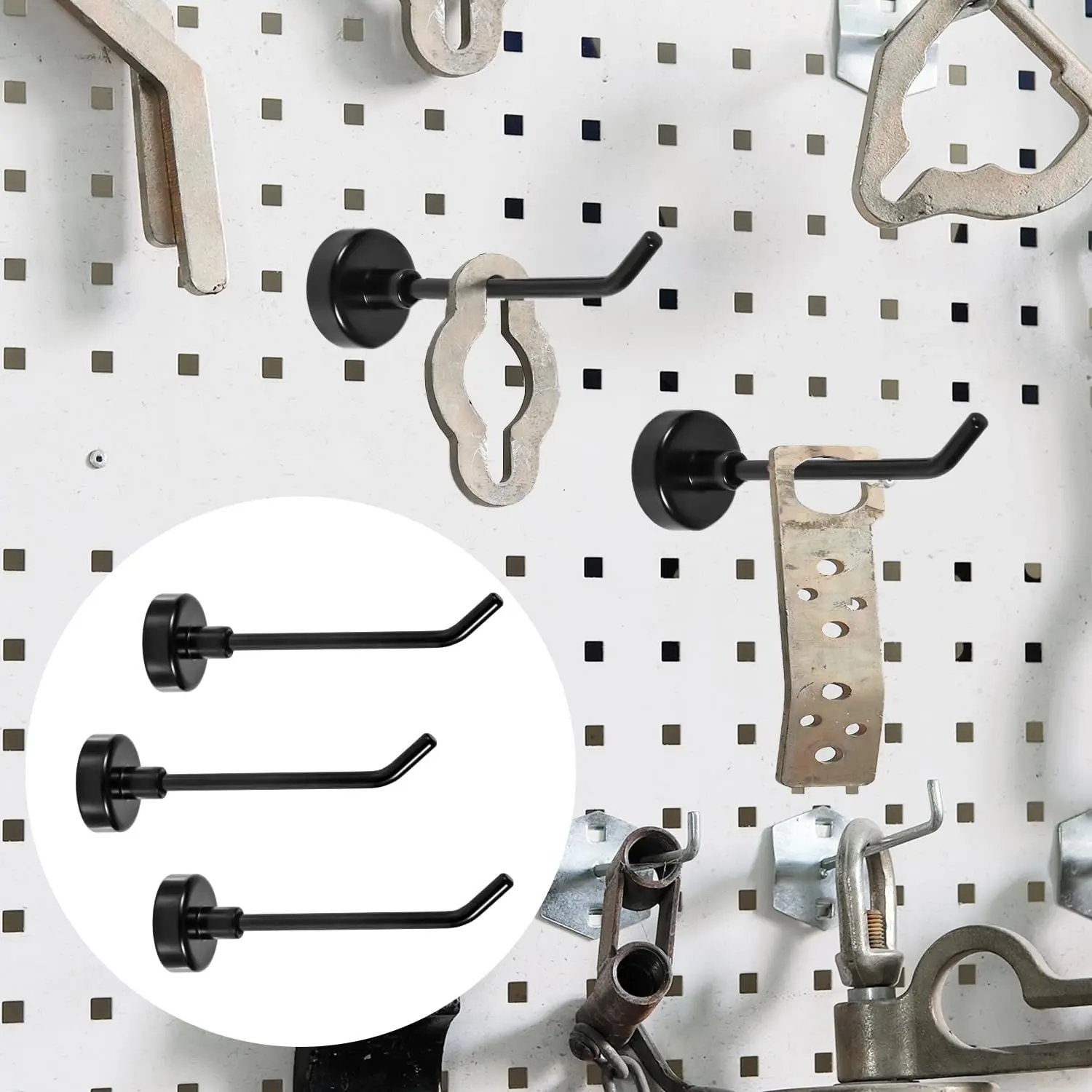 4/6 Stück Große Magnethaken, 7,1 cm Lange Hochleistungs-Magnethaken Starke Magnetische Aufhänger für Kreuzfahrtschiffe Garage Küche – Detail 6