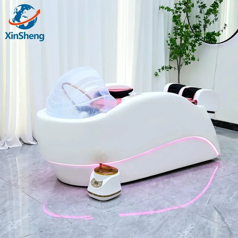 XinSheng Integrated Hair Washing and Massage Bed with Head SPA Fumigation Machine Hair Salon Commercial Electric Furniture