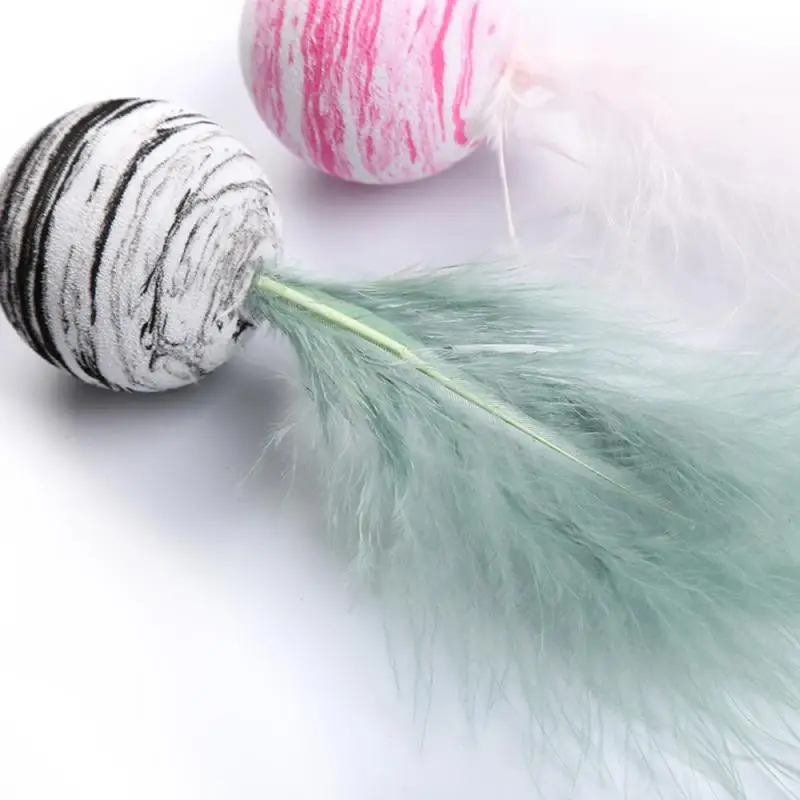 Cat Toy Star Texture Ball Feather Foam Ball Feather materiale EVA Light Foam Ball lancio giocattolo palla interattiva Pet Cat Supplies