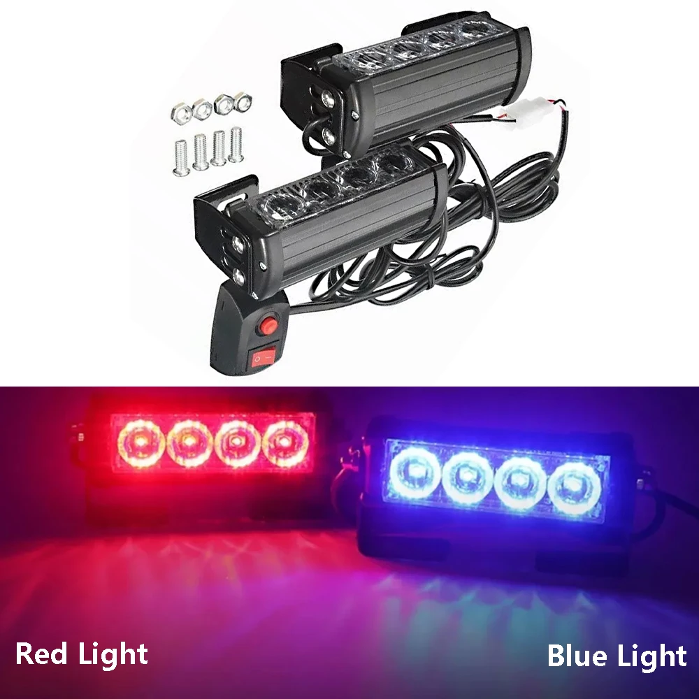 2pcs 12V LED Strobe Lights with Accessories Emergency Flashing Light for Trucks Cars signal Lamp Surface Mount Lighting - Image 6