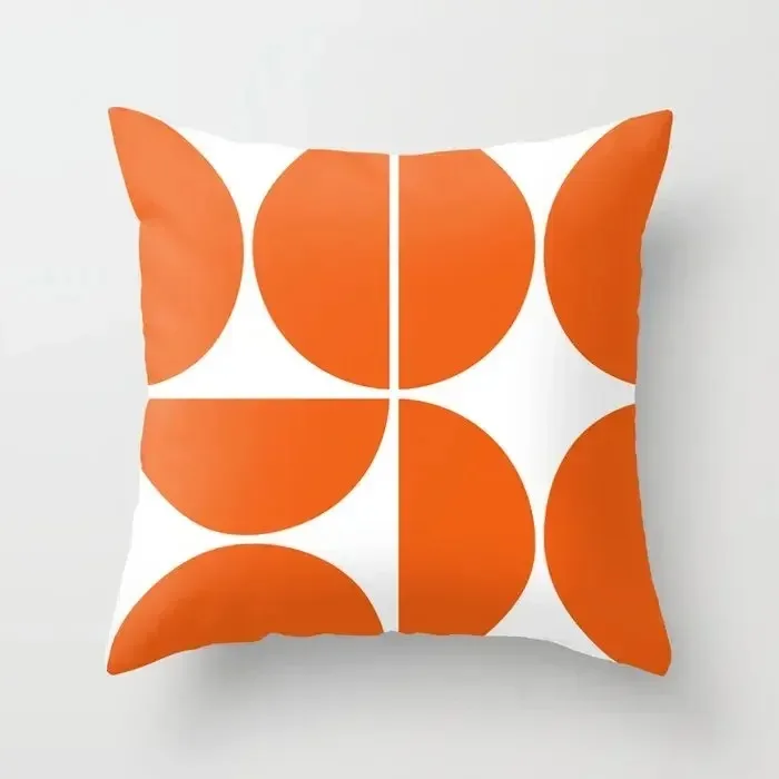 Orange Throw Pillow Covers for Home Sofa Chair Decorative Pillow Covers Medieval Geometric Cushion Covers view 5