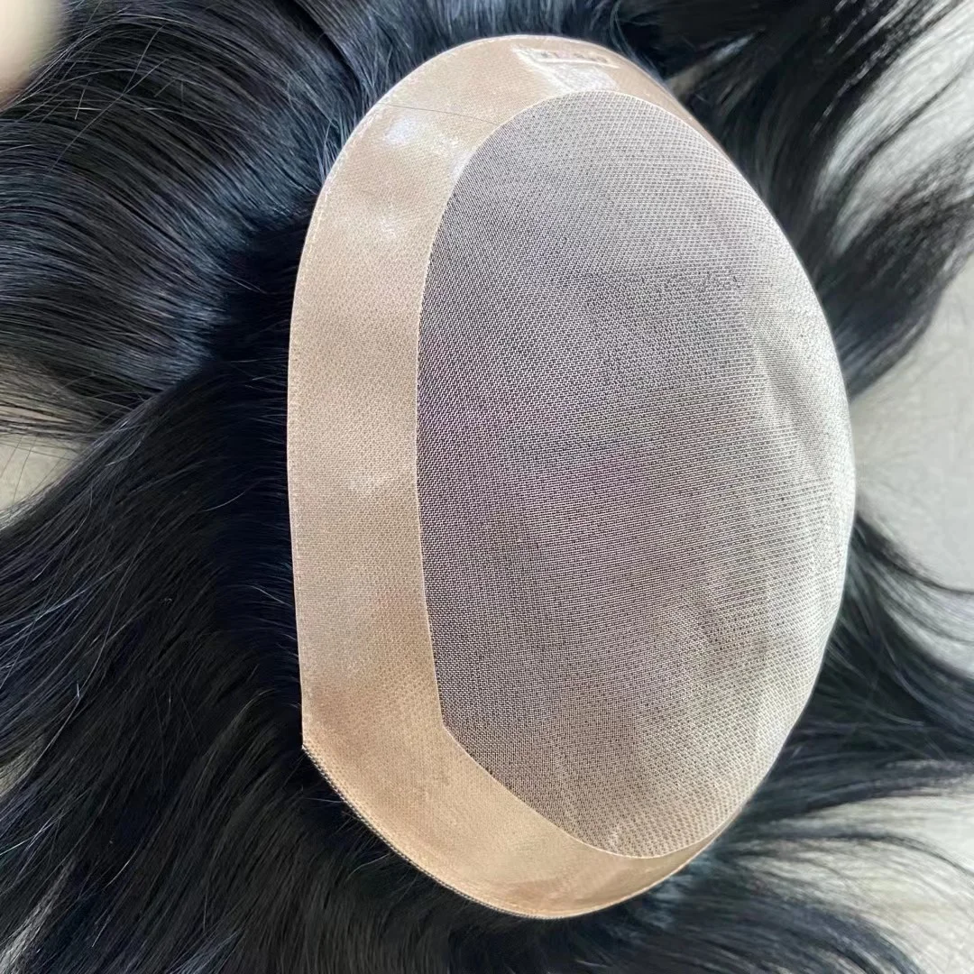 Light Blonde European Human Hair Man's Wigs Undetectable Fine Mono Base Comfortable Men Toupee Durable Hair System Prosthesis