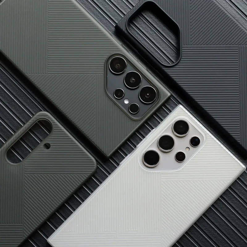 For Samsung Galaxy S25 S24 S26 Ultra Ultra Slim Hard Back Case Matte uneven Anti-Fingerprint frosted stripe Cover Luxury funda