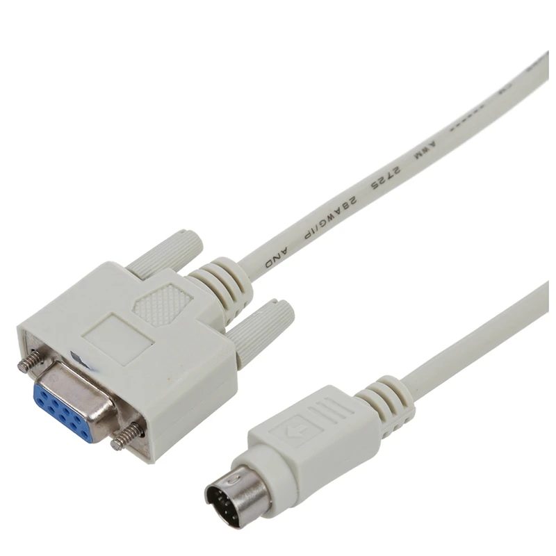 T82C Hot Sale-4X DB9P To 8P Mini Din RS232 Download Cable White 8.2 Ft For PLC DVP-EH