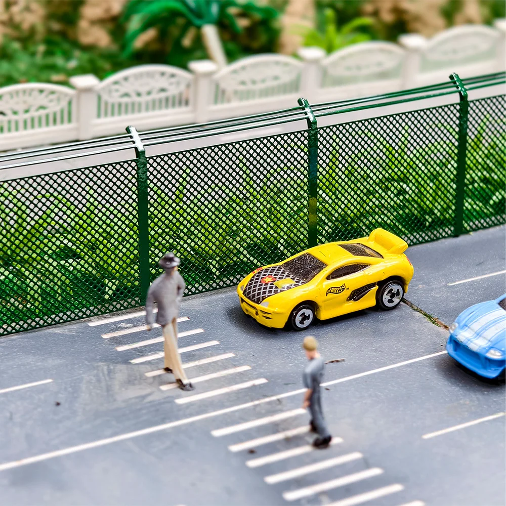 Valla de Metal de simulación de modelo de barandilla ferroviaria en miniatura para diseño de tren HO/fabricación de modelos DIY/paisaje de mesa/Diorama 1 ud.