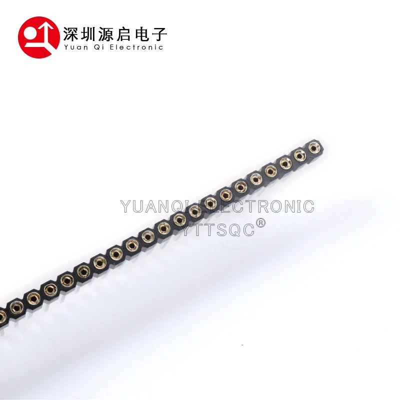 1PCS 1X40 PIN Single Row ROUND FEMALE PIN HEADER long pin 2.54MM PITCH Strip Connector Socket 40p 40PIN 40 PIN FOR PCB L=17.8MM