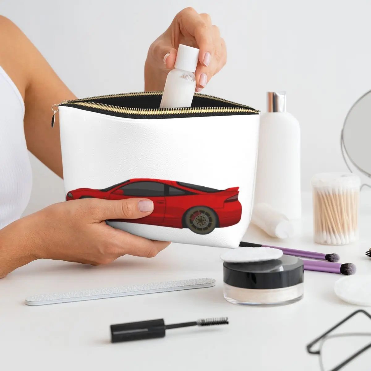 

Eclipse 2G DSM Red Women Cosmetic Bags Travel Makeup Organizer Pouch Toiletry Storage Dopp Kit Box