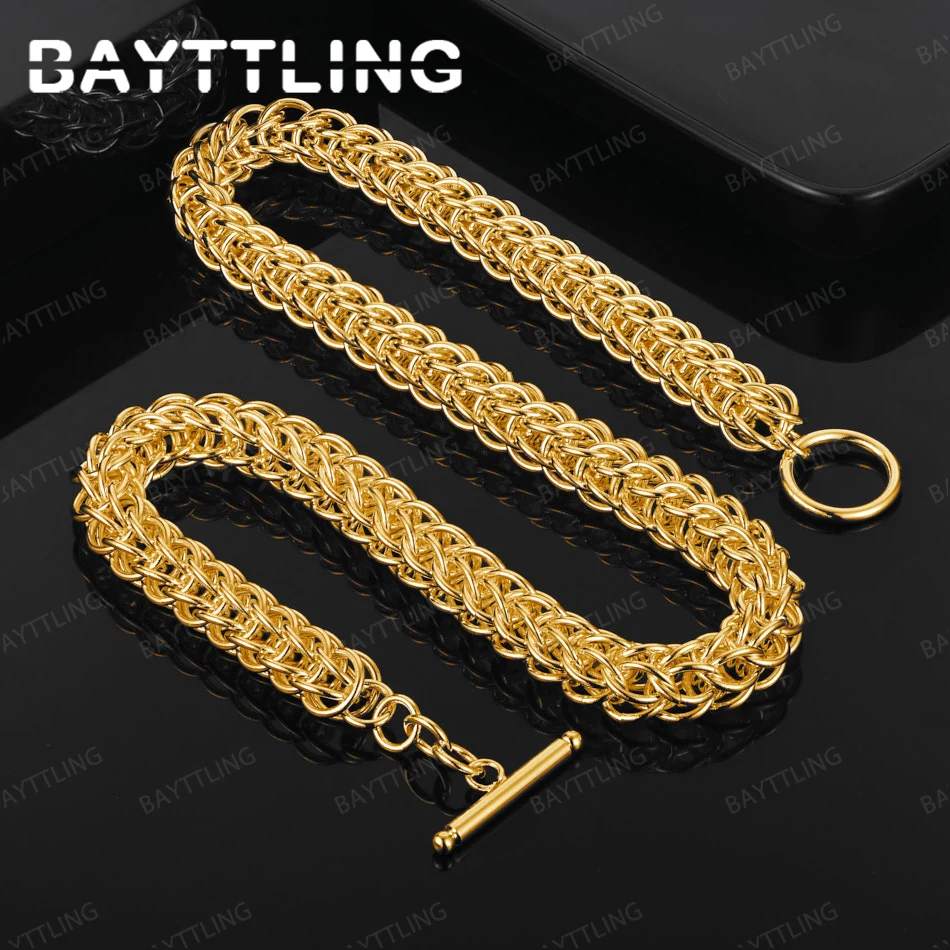 

925 silver 18K gold exquisite braided necklace men and women fashion party jewelry hip-hop accessories
