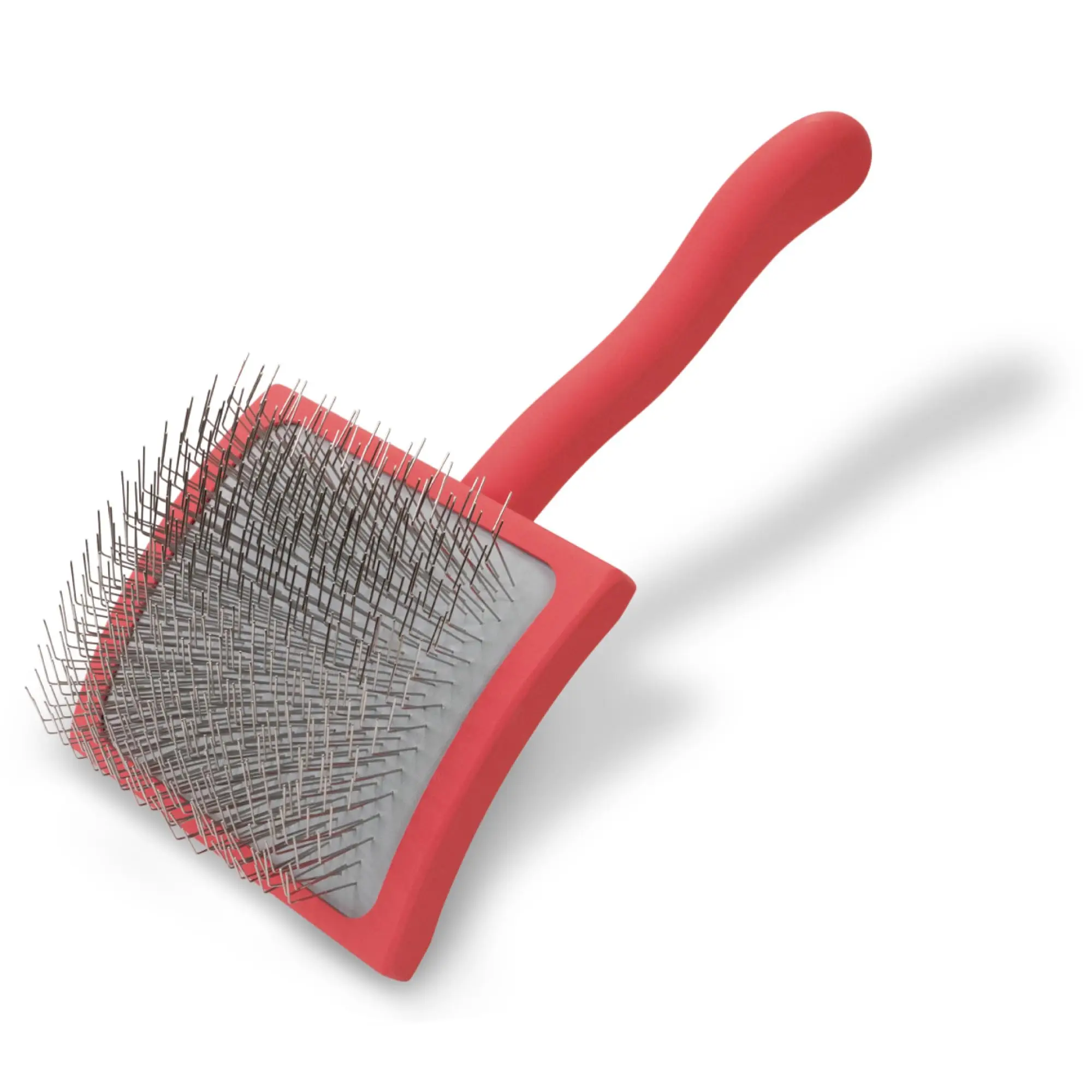 Pet Grooming Long Pin Wood Pet Dog Brush Handle Paint Curved Dog Slicker Brush