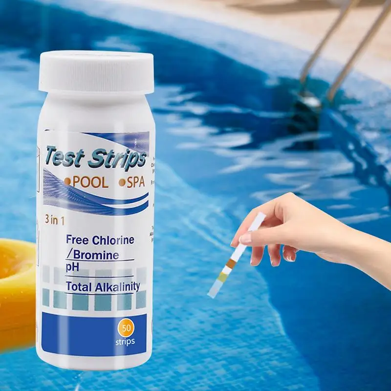 Pool Test Strips PH Tester Paper Swimming Pool Test Strip Chlorine PH Value Hardness Test Strip Multi-Functional Testing Strips
