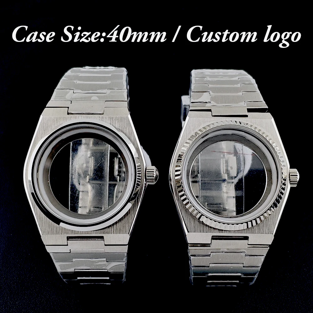 

Корпус для мужских часов NH35, корпус с индивидуальным логотипом, корпус из нержавеющей стали, сапфировое стекло, подходит для механизма NH35, аксессуары для часов.