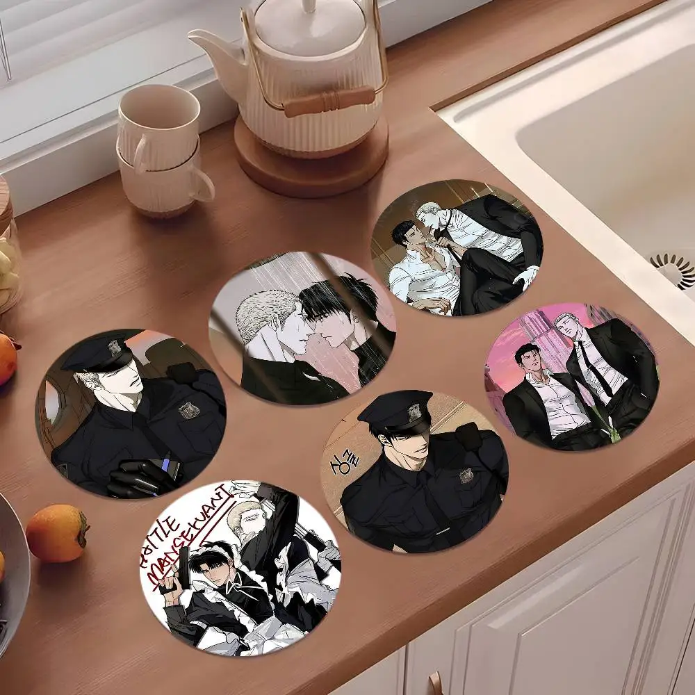 BL H-Shutline-s Coasters Round Wooden For Cute Design Suitab
