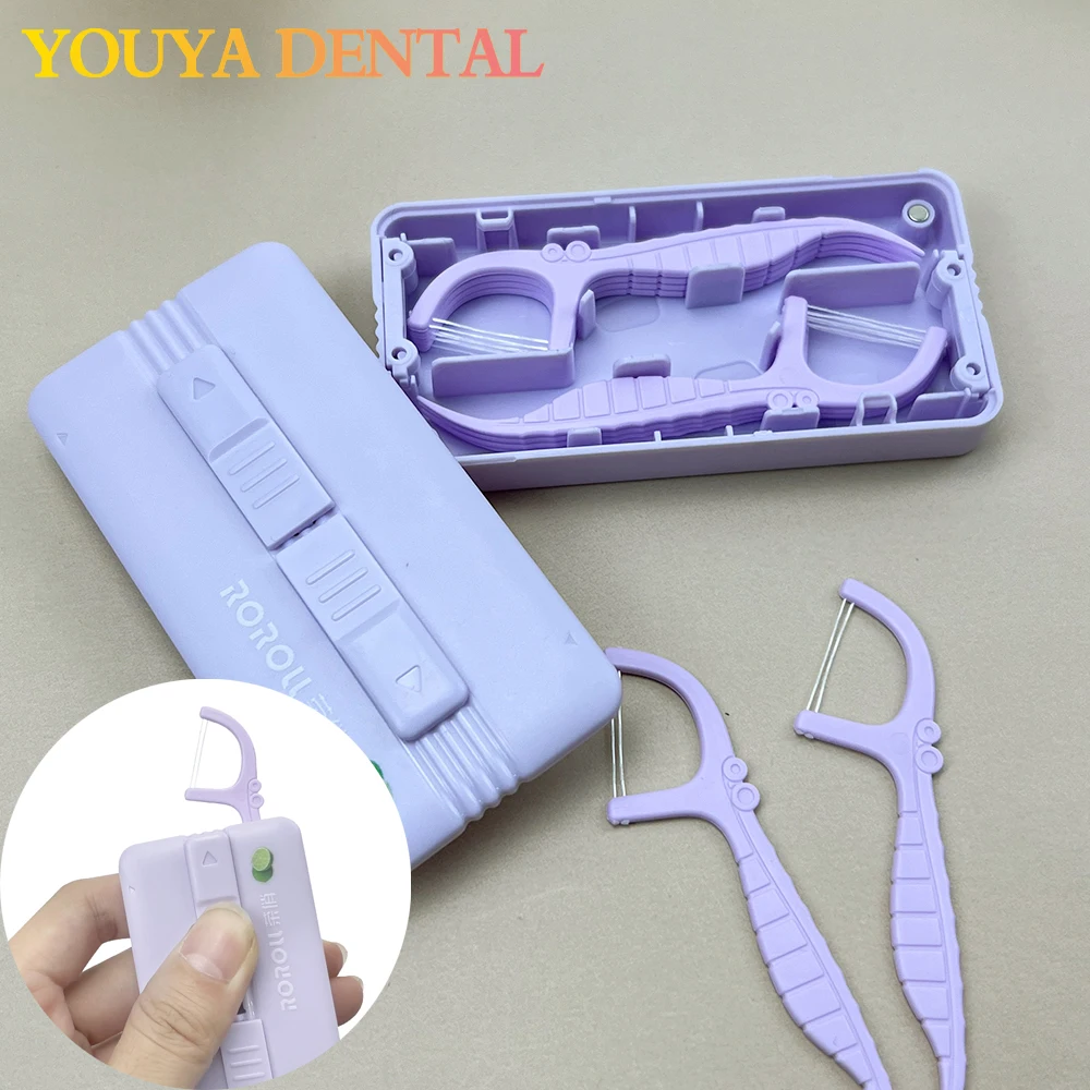 

Automatic Dental Floss Storage Box Pop-Up Dental Floss Dispenser With 10Pcs Floss Flosser Picks Toothpick Teeth Stick Oral Care