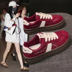 

Осенне-зимняя модная женская повседневная обувь в студенческом стиле, мягкие удобные туфли на плоской подошве с широким носком, уличные повседневные женские кроссовки