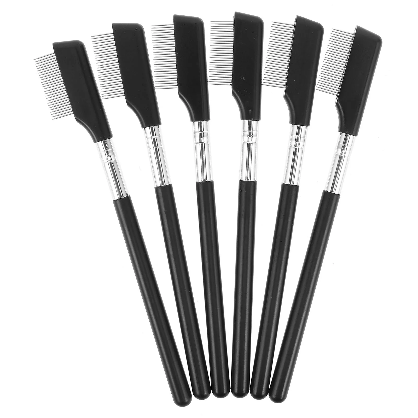 6Pcs Eyelash Comb Precision Metal Lash Separator Lash Definer Portable for Mascara Removal and Brow Styling Tool