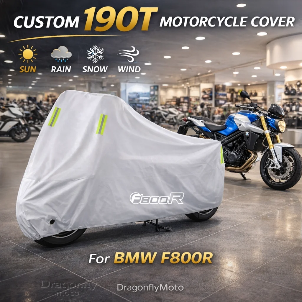 

Чехол для мотоцикла BMW F800R F 800R 800 R, серебристый, водонепроницаемый, защита от УФ-лучей, дождя, пыли, солнца, для улицы и дома