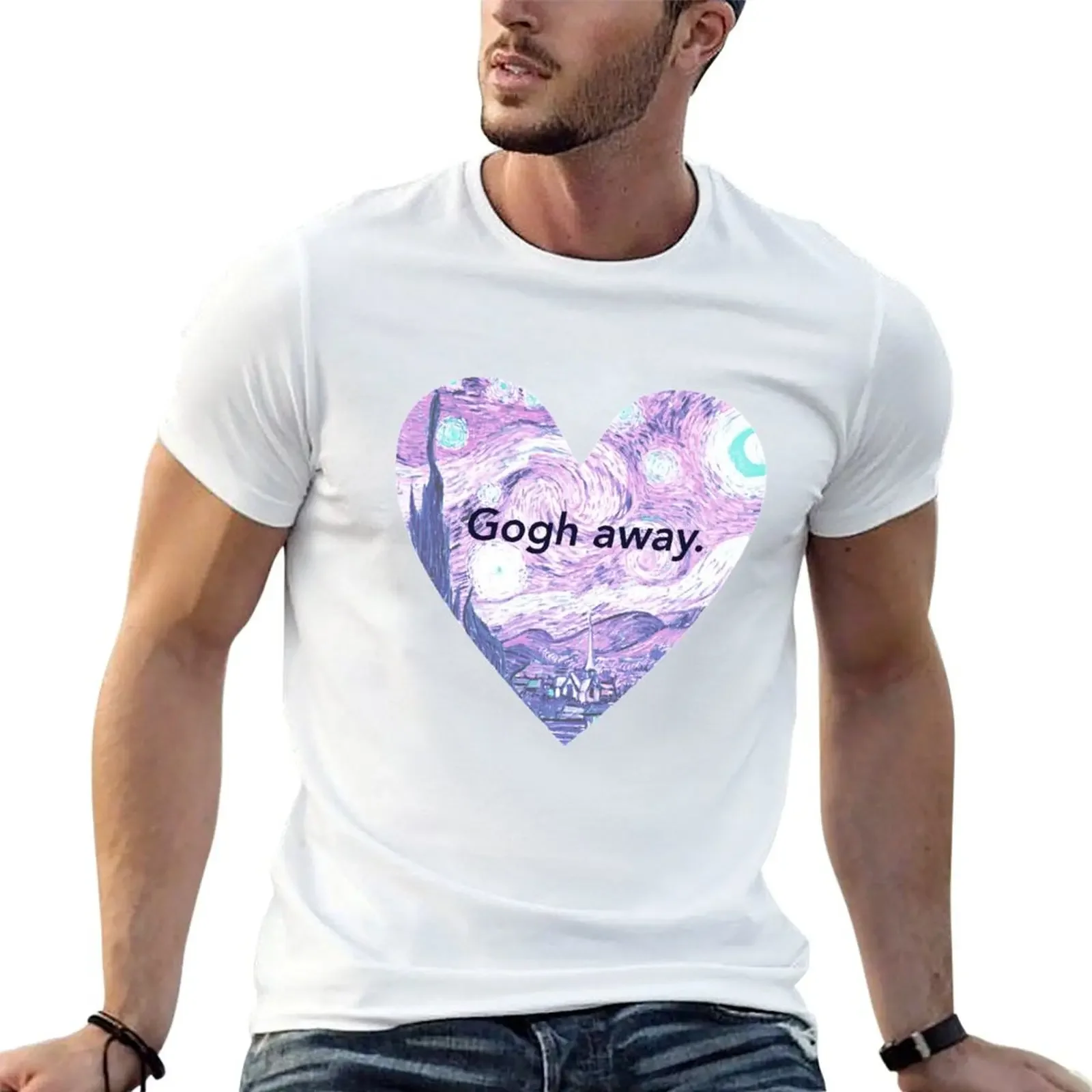 Gogh away. T-Shirt custom shirt plus sizes Men's cotton t-shirt