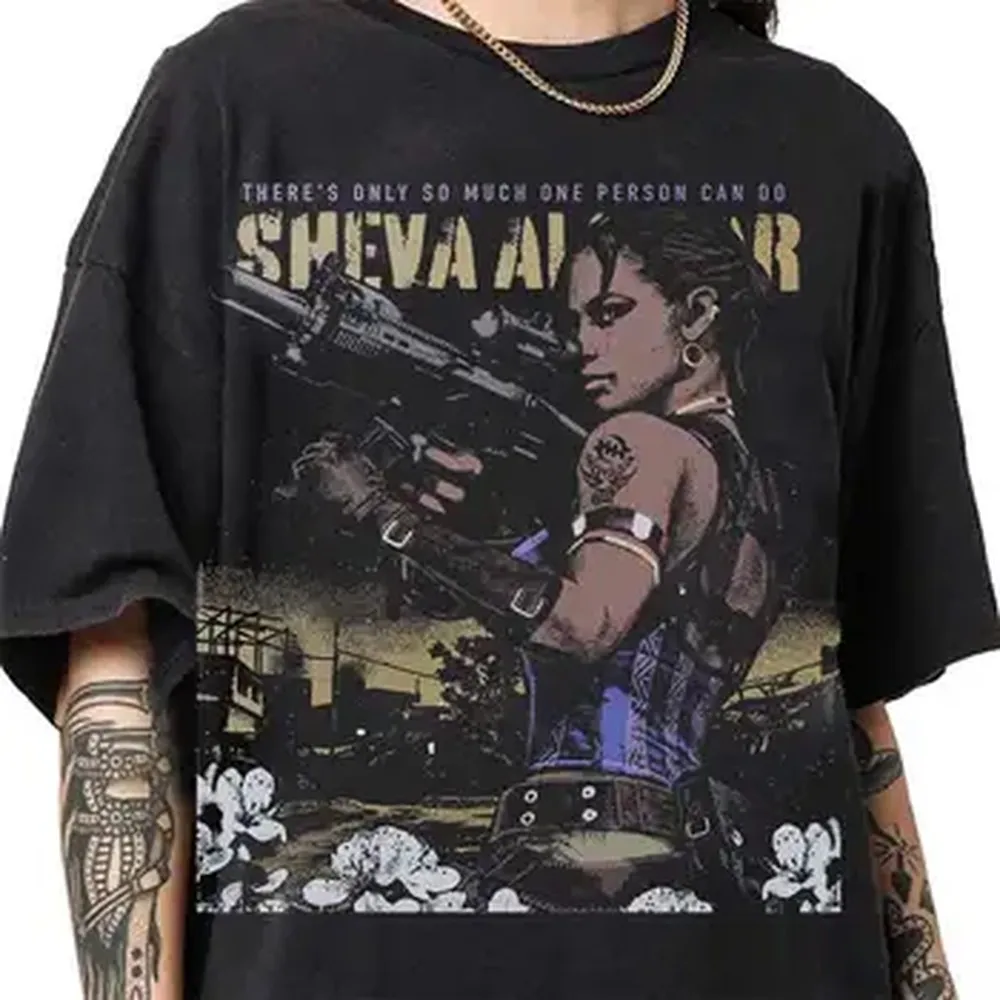 Resident Evil Sheva Alomar BIOHAZARD T-shirt For Men Women 100% Cotton T Shirts Short Sleeve Tops J208