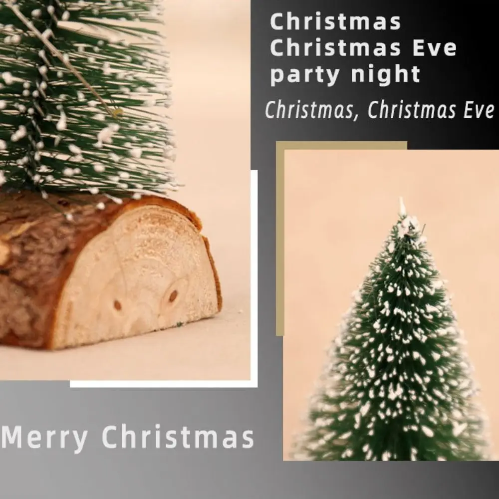 Mini Christmas Tree Ornament Creative With Light Snow Pine Tree Lifelike Handmade Micro Landscape Model Venue Layout Props