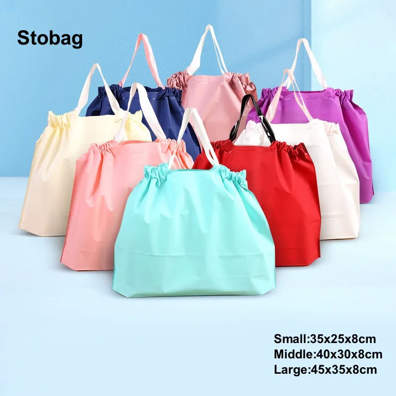 

StoBag 50pcs Frosted Drawstring Bags Clothes Packaging Lunch Box Storage Gift Bundle Pocket Tote Portable Pouches Logo Custom