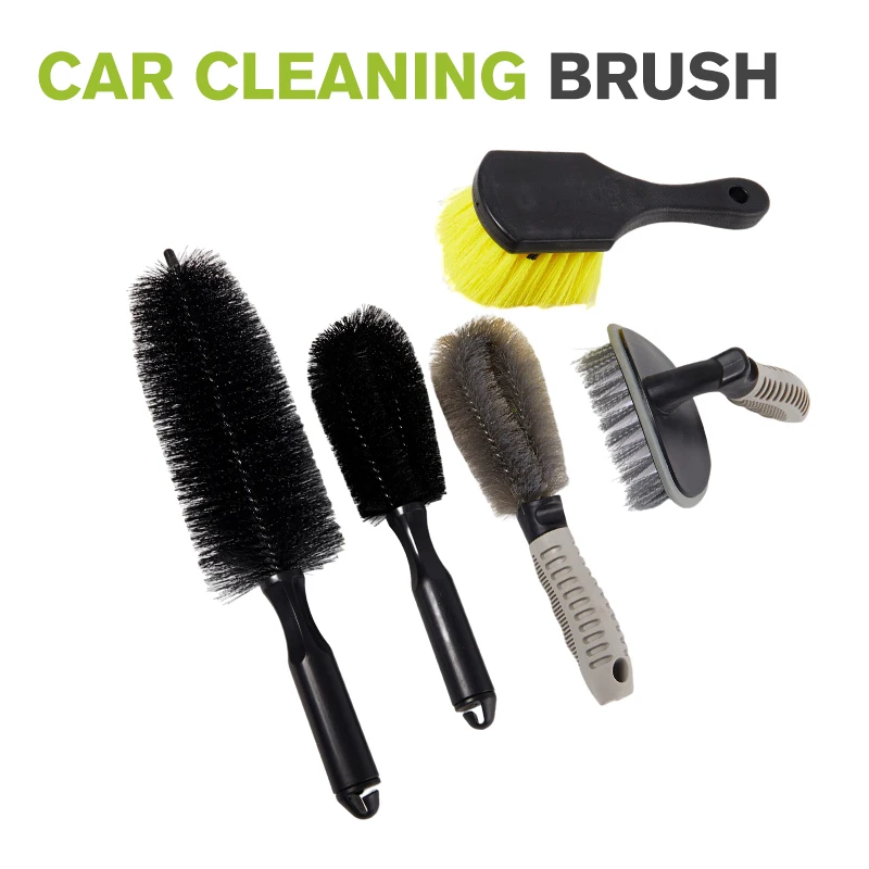Automobile Cleaning Brush Short Handle Tire Brush Soft Fur Automobile Wheel Brush Truck Motorcycle Alloy Wheel Brush-New