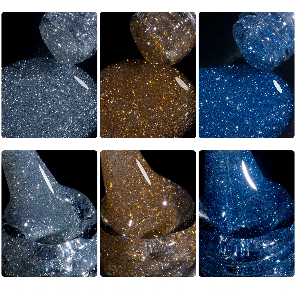 KODIES GEL Reflektierender Gel-Nagellack, Decklack, 2-in-1, UV-Glitzer, funkelnder, reflektierender Gel-Lack, semi-permanente Maniküre für Nägel, Kunst