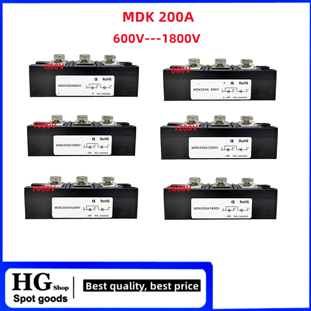 

MDK200A 600V 800V 1000V 1400V 1600V 1800V Photovoltaic DC Solar Anti Backflow And Anti Backflow Flyback Diode Module Rectifier