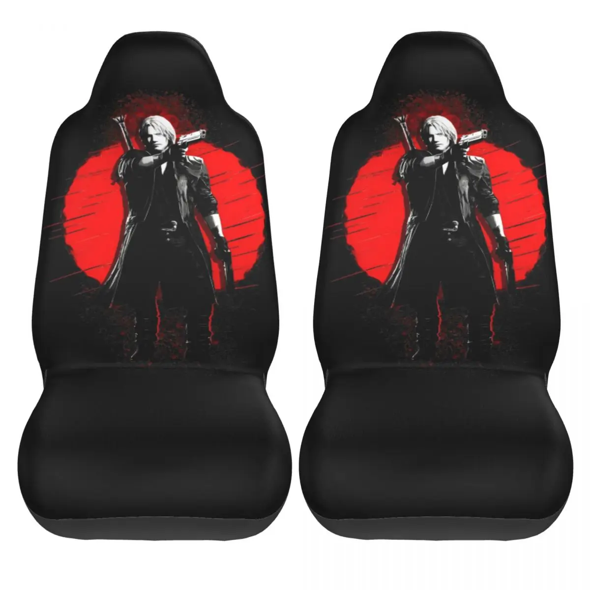 Dante Devil May Cry Game Universal Car Seat Cover Protector Interior Accessories Travel Front Rear Flocking Cloth Cushion Fiber