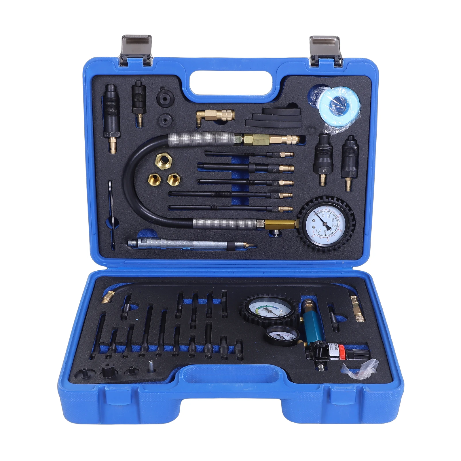 

Набор для проверки компрессии и герметичности, 48 предметов, с двойным манометром, для двигателей, тестер утечек в цилиндрах автомобиля, для H
