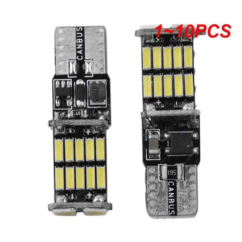 1~10PCS Signal Lamp 1200Lm T10 W5W LED Canbus Bulbs 4014 26SMD Instrument Lights White 12V 7000K LED Reversing Lights 12V lde