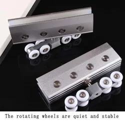 1 Set Sliding Door Hanging Wheel Glass Door Clamp Accessories Bathroom Clamp Sliding Door Wheel Pulley Glass Slide Wheel