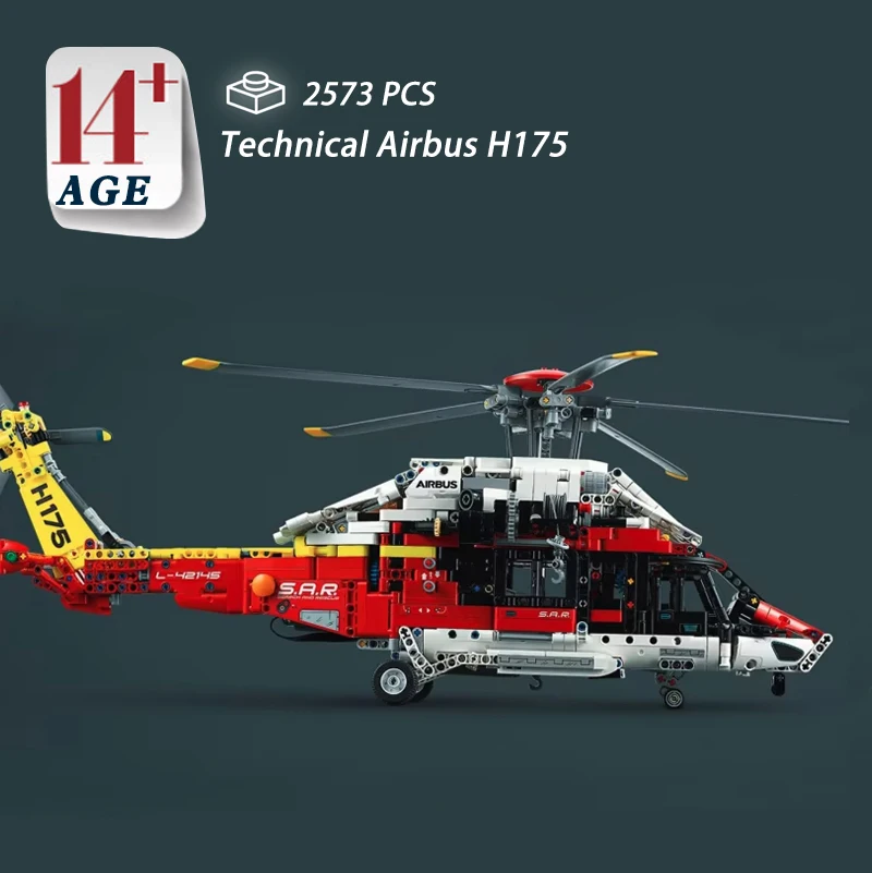 

Bibilock Technical Airbus H175 Rescue Helicopter Building Blocks with Power Motor MOC Assemble Bricks Toys Gift For Adult