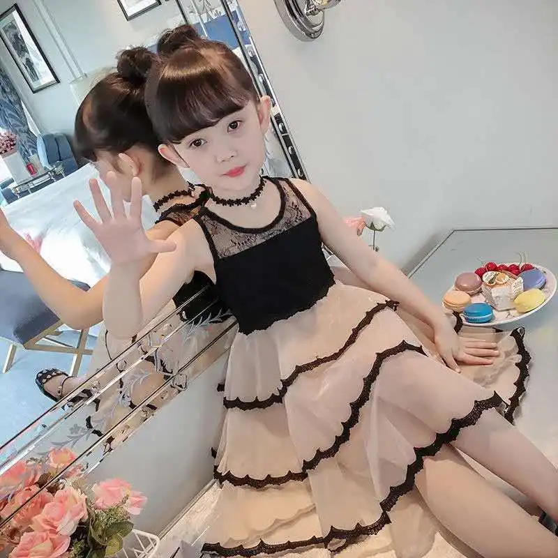 

Baby Girls Summer Clothes Kids Dresses for Girls 2-8Y Embroidery Lace Flower Party Wedding Dress Children Girls Princess Dress
