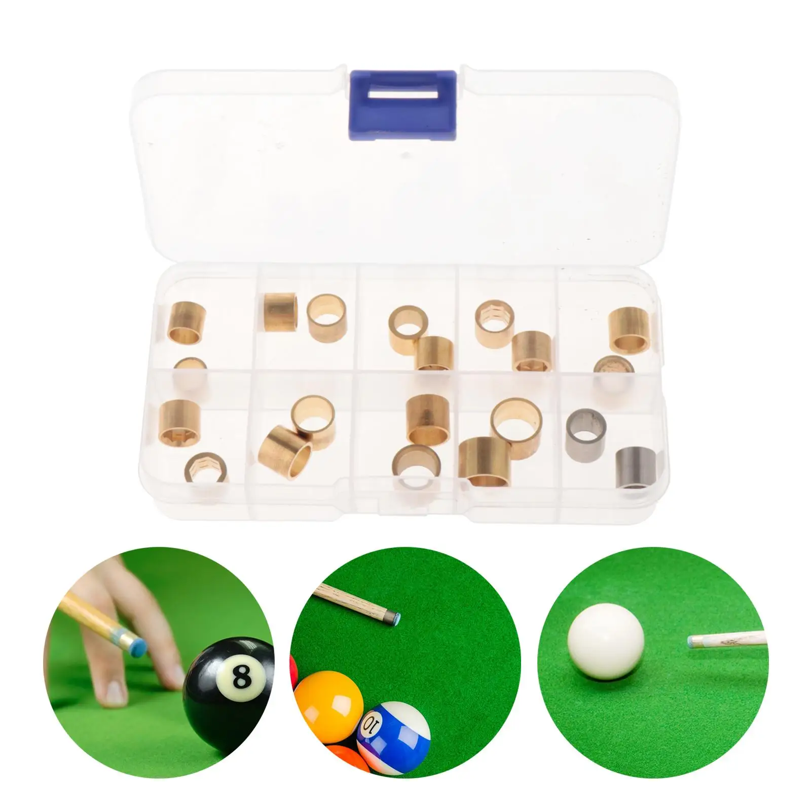 

20 шт. медные наконечники для бильярдных киев для палочек для снукера, инструменты для ремонта металла