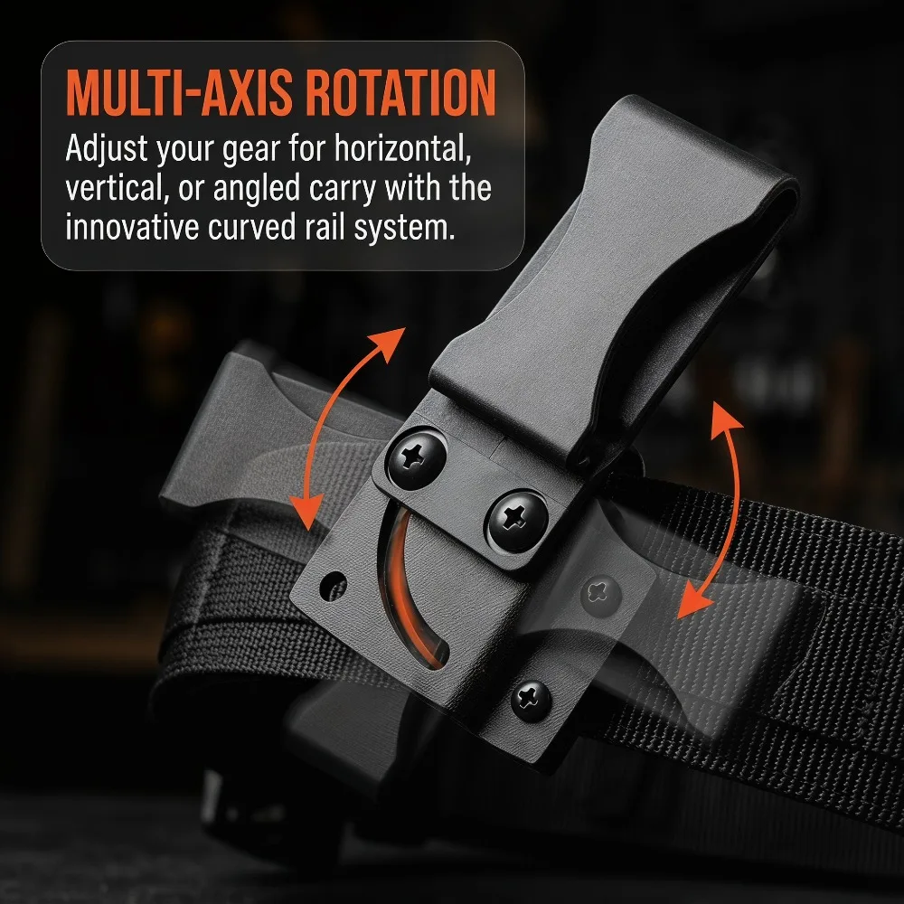 1-piece Multi-functional Kydex Sheath Back Clip Kydex Belt Clip Buckle Kydex Sheath Heavy-duty Belt Clip with Screw Rotatable