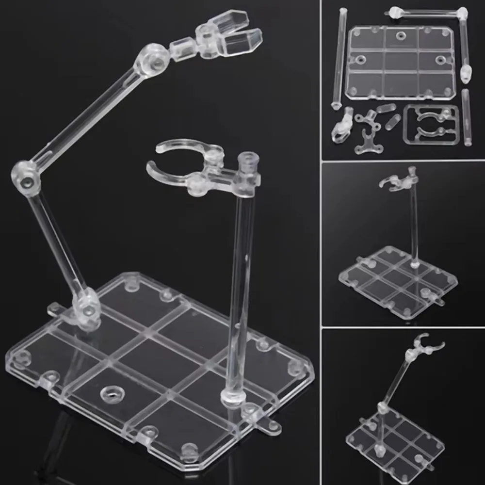 Perfect Transparent Action Figure Display Stand Movable Assembly Gundam Models PVC Rack Action Base Stand Dolls Accessories